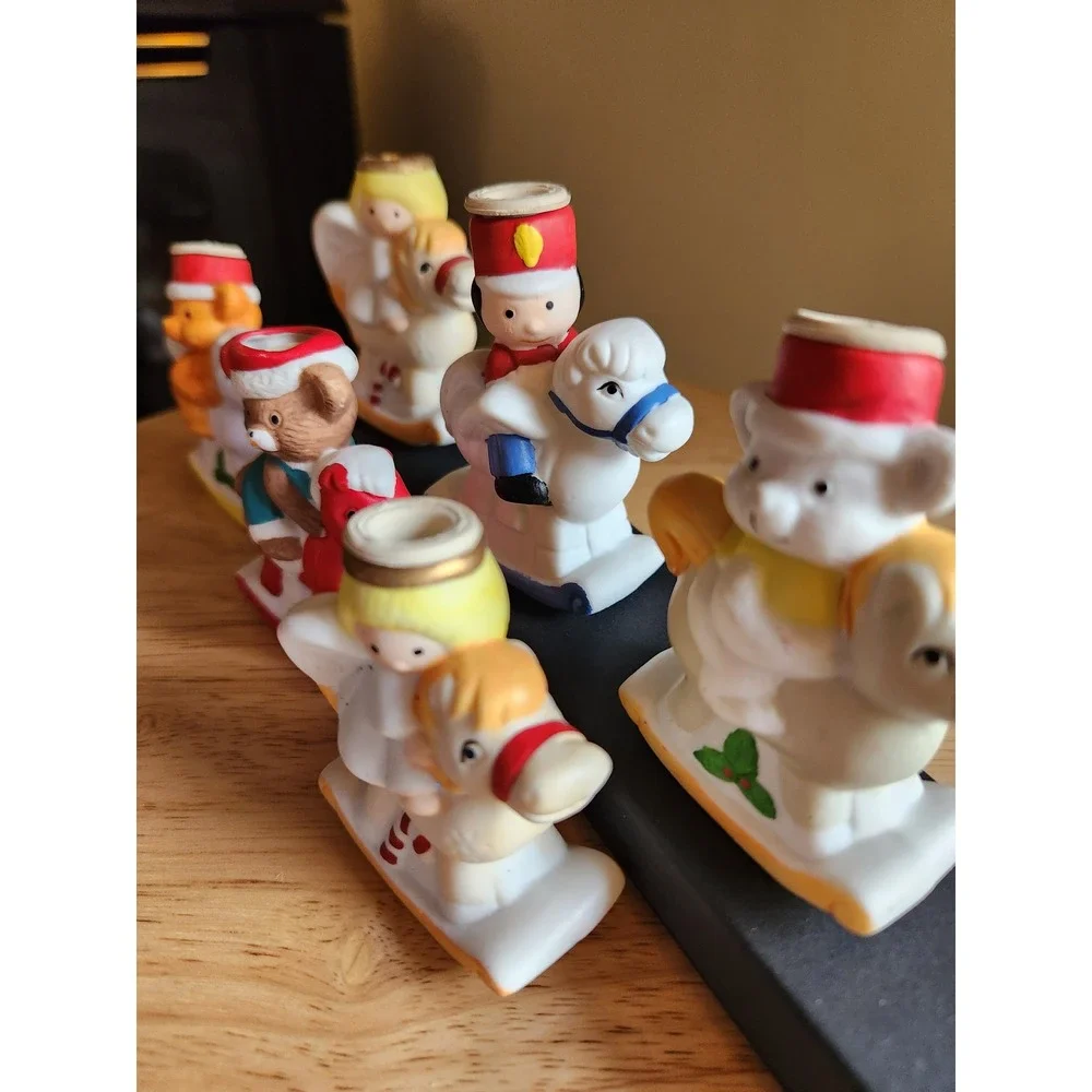 Vintage Jasco Christmas‎ Rocking Horse Twinkle Tree Rockers Set of 6